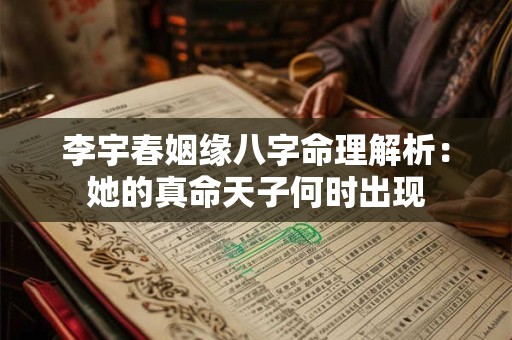 李宇春姻缘八字命理解析：她的真命天子何时出现