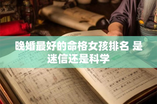 晚婚最好的命格女孩排名 是迷信还是科学