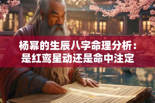 杨幂的生辰八字命理分析：是红鸾星动还是命中注定