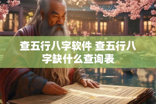 查五行八字软件 查五行八字缺什么查询表