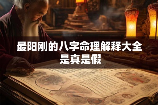 最阳刚的八字命理解释大全 是真是假