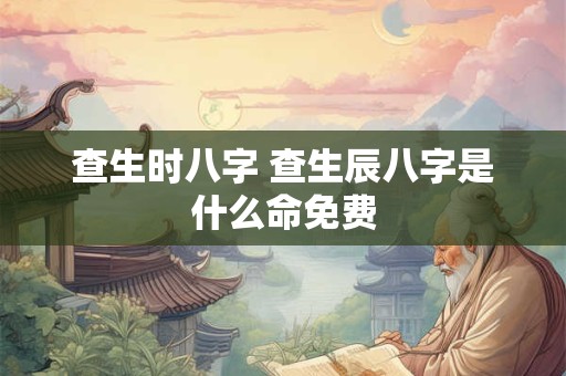 查生时八字 查生辰八字是什么命免费