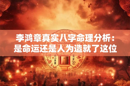 李鸿章真实八字命理分析:是命运还是人为造就了这位晚清重臣 李鸿章真实八字命理分析:是命运还是人为造就了这位晚清重臣