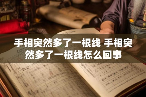 手相突然多了一根线 手相突然多了一根线怎么回事
