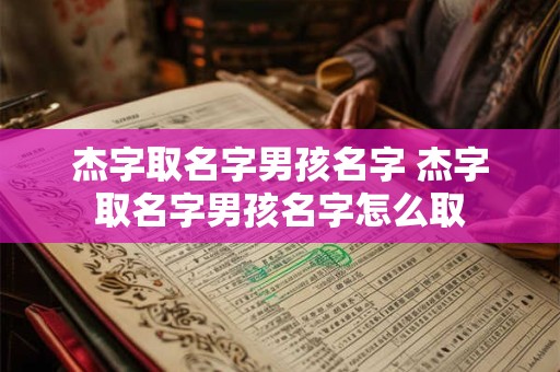 杰字取名字男孩名字 杰字取名字男孩名字怎么取
