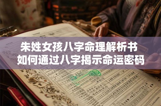 朱姓女孩八字命理解析书 如何通过八字揭示命运密码