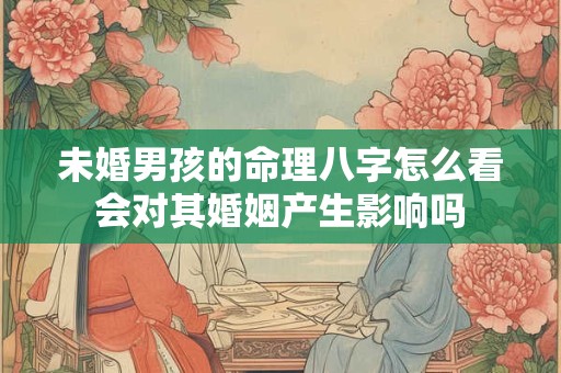未婚男孩的命理八字怎么看会对其婚姻产生影响吗