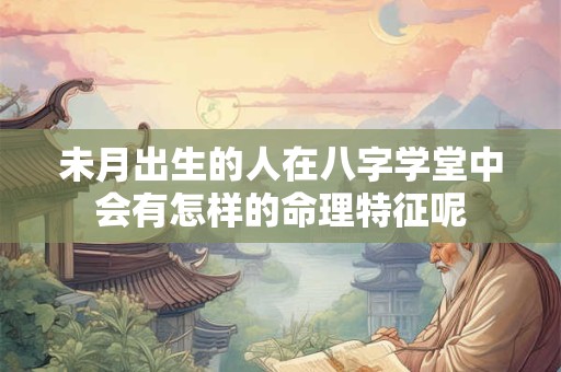 未月出生的人在八字学堂中会有怎样的命理特征呢