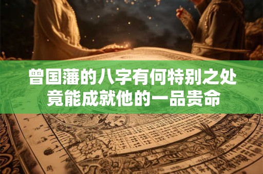 曾国藩的八字有何特别之处 竟能成就他的一品贵命