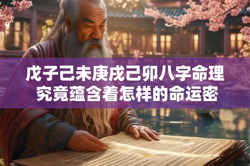 戊子己未庚戌己卯八字命理 究竟蕴含着怎样的命运密码