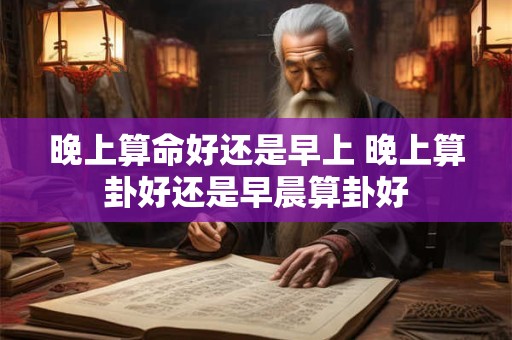 晚上算命好还是早上 晚上算卦好还是早晨算卦好