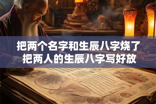 把两个名字和生辰八字烧了 把两人的生辰八字写好放在一起能和好吗