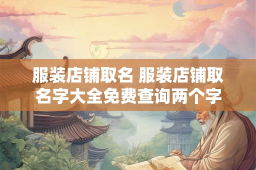 服装店铺取名 服装店铺取名字大全免费查询两个字