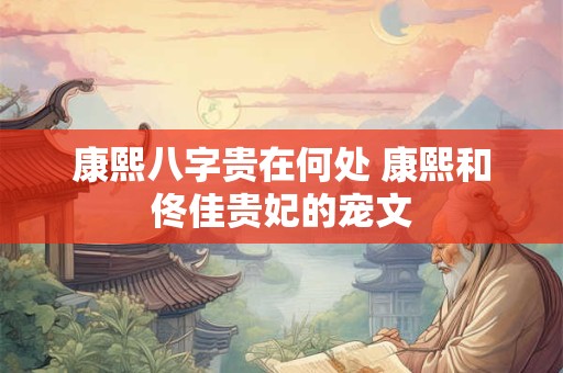 康熙八字贵在何处 康熙和佟佳贵妃的宠文