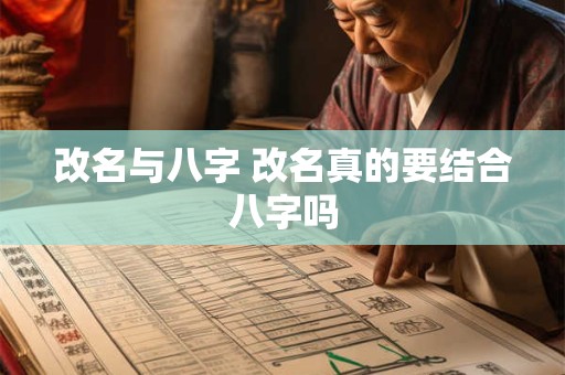 改名与八字 改名真的要结合八字吗