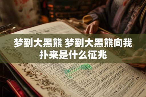 梦到大黑熊 梦到大黑熊向我扑来是什么征兆