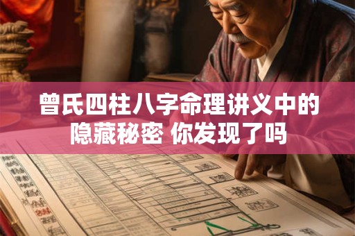 曾氏四柱八字命理讲义中的隐藏秘密 你发现了吗