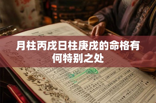 月柱丙戌日柱庚戌的命格有何特别之处