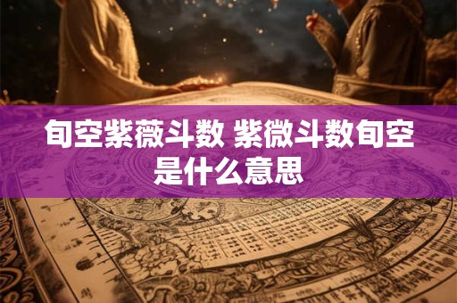 旬空紫薇斗数 紫微斗数旬空是什么意思