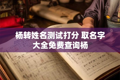 杨转姓名测试打分 取名字大全免费查询杨