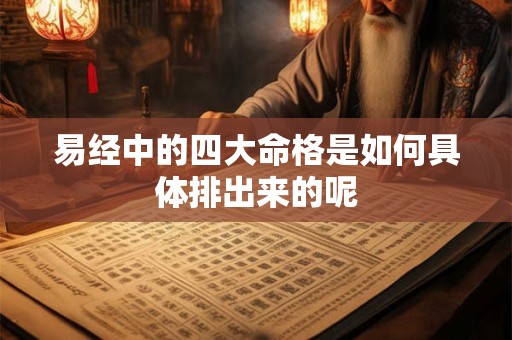 易经中的四大命格是如何具体排出来的呢
