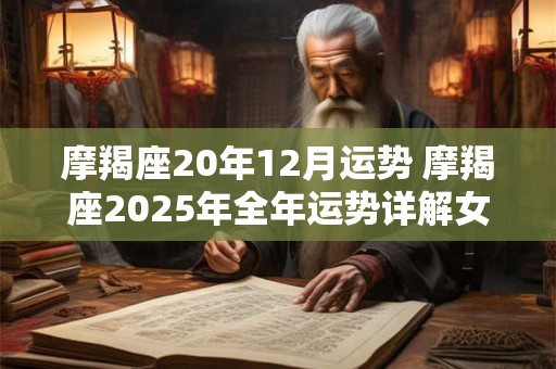 摩羯座20年12月运势 摩羯座2025年全年运势详解女