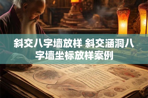 斜交八字墙放样 斜交涵洞八字墙坐标放样案例