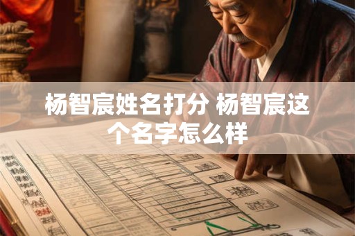 杨智宸姓名打分 杨智宸这个名字怎么样