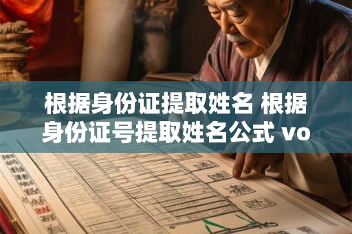 根据身份证提取姓名 根据身份证号提取姓名公式 vol