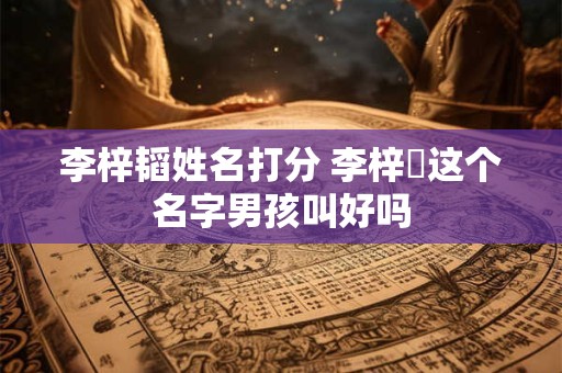 李梓韬姓名打分 李梓垚这个名字男孩叫好吗