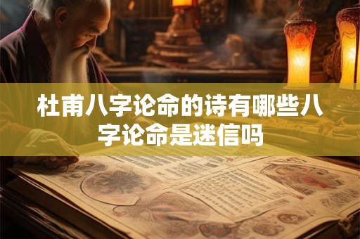 杜甫八字论命的诗有哪些八字论命是迷信吗