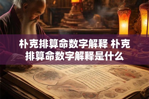 朴克排算命数字解释 朴克排算命数字解释是什么