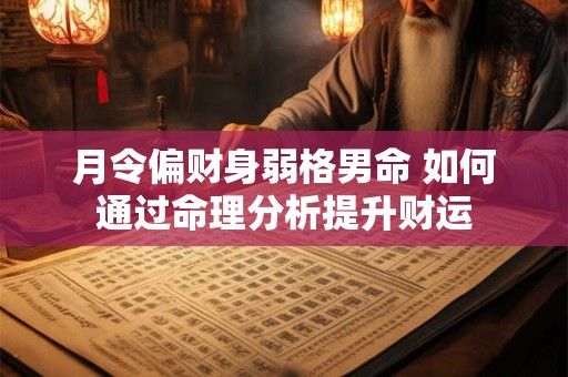 月令偏财身弱格男命 如何通过命理分析提升财运