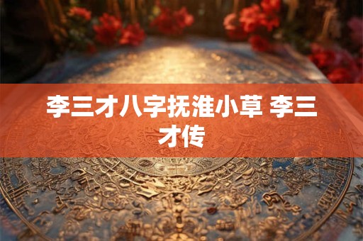 李三才八字抚淮小草 李三才传 李三才八字抚淮小草 李三才传