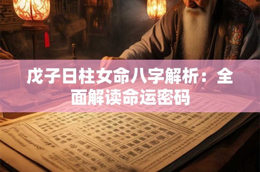 戊子日柱女命八字解析：全面解读命运密码