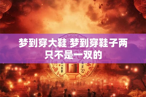 梦到穿大鞋 梦到穿鞋子两只不是一双的