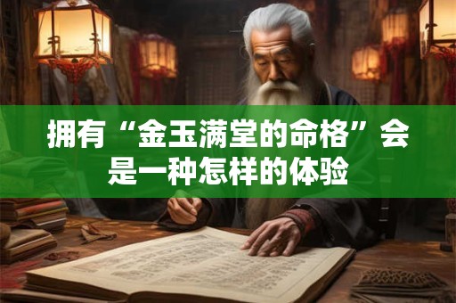 拥有“金玉满堂的命格”会是一种怎样的体验 拥有“金玉满堂的命格”会是一种怎样的体验