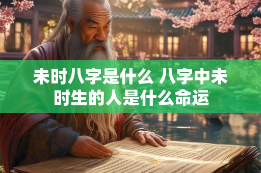 未时八字是什么 八字中未时生的人是什么命运