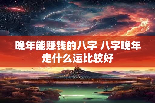 晚年能赚钱的八字 八字晚年走什么运比较好