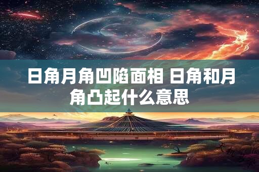 日角月角凹陷面相 日角和月角凸起什么意思