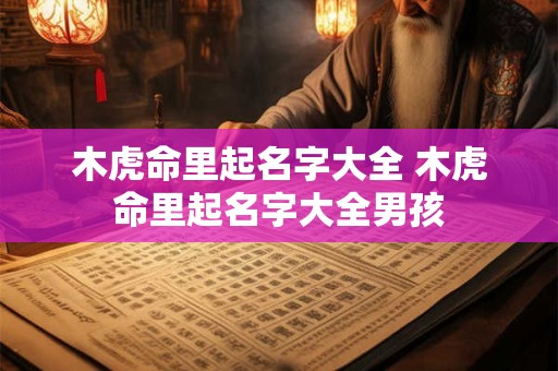 木虎命里起名字大全 木虎命里起名字大全男孩