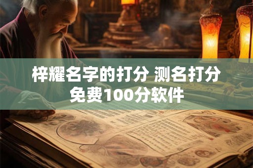 梓耀名字的打分 测名打分免费100分软件