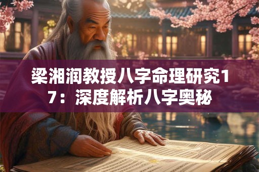 梁湘润教授八字命理研究17：深度解析八字奥秘