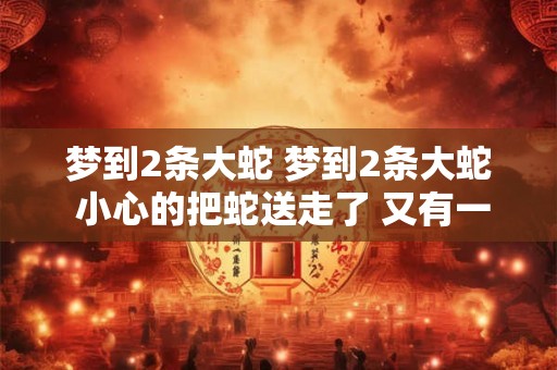 梦到2条大蛇 梦到2条大蛇 小心的把蛇送走了 又有一条小蛇咬我腿