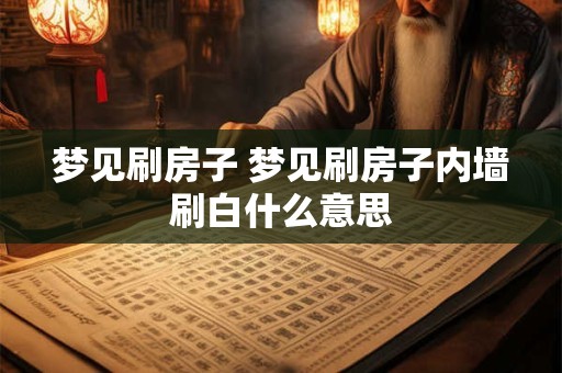 梦见刷房子 梦见刷房子内墙刷白什么意思
