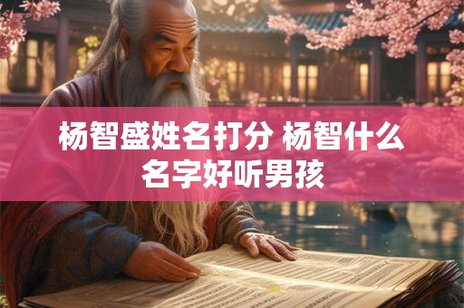 杨智盛姓名打分 杨智什么名字好听男孩