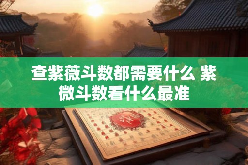 查紫薇斗数都需要什么 紫微斗数看什么最准