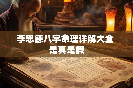 李思德八字命理详解大全 是真是假 李思德八字命理详解大全 是真是假