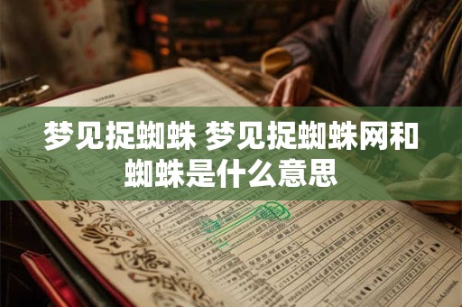 梦见捉蜘蛛 梦见捉蜘蛛网和蜘蛛是什么意思