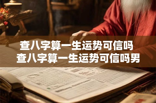 查八字算一生运势可信吗 查八字算一生运势可信吗男